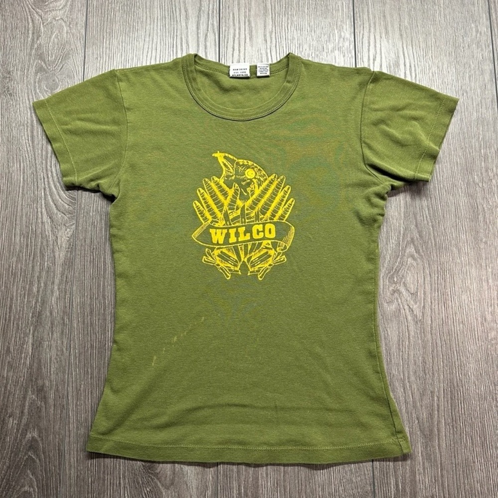 Wilco Vintage A Ghost Is Born 2004 Tour Shirt Small Olive Green Y2K Band Tee